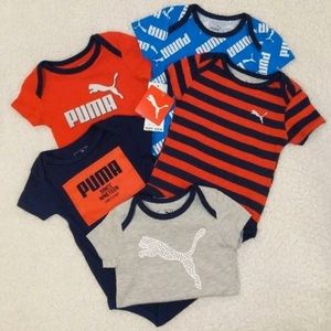 PUMA 5 Piece One Piece Bodysuit Set - Red